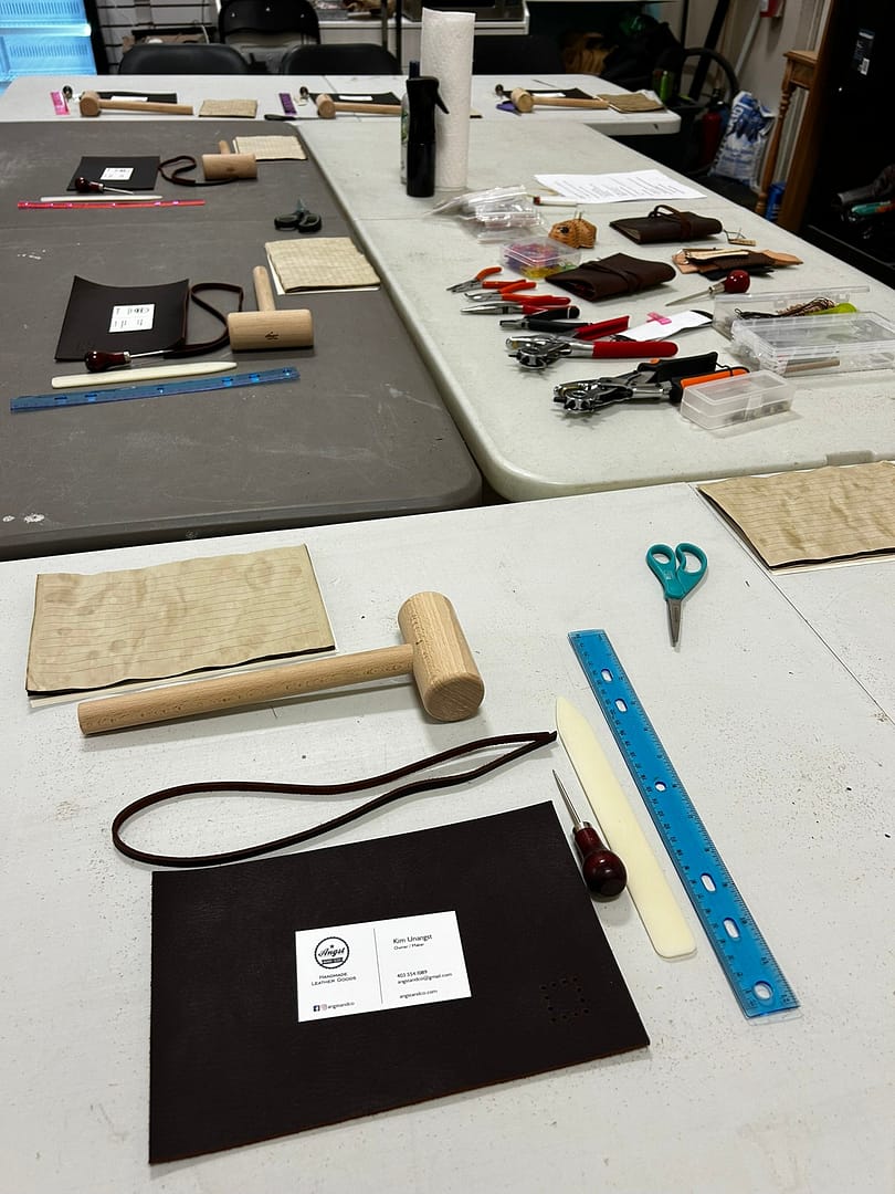 creative leather work workshop for small groups