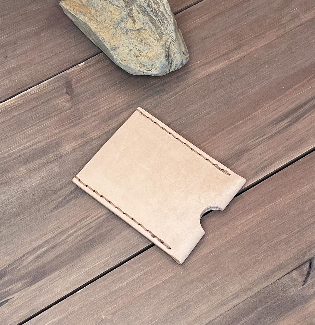 Handmade Front Pocket Wallet – Natural Leather - Image 3