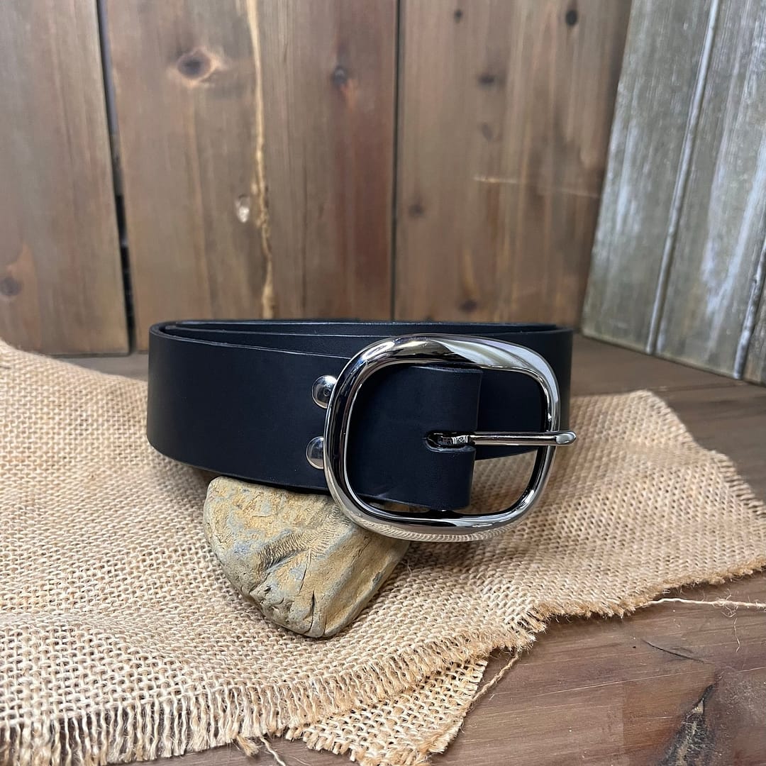 Leather Belt - Black - Image 5