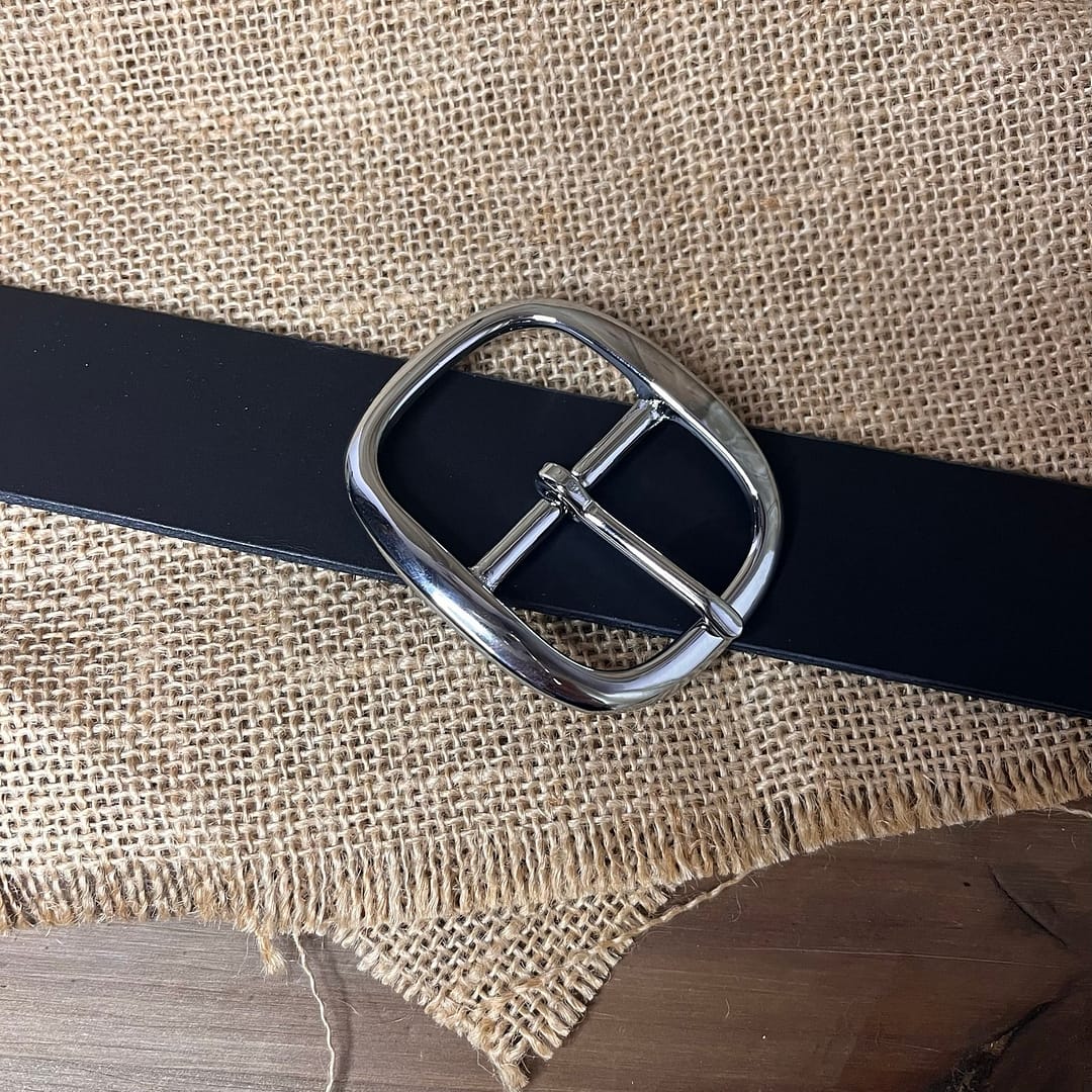 Leather Belt - Black - Image 4