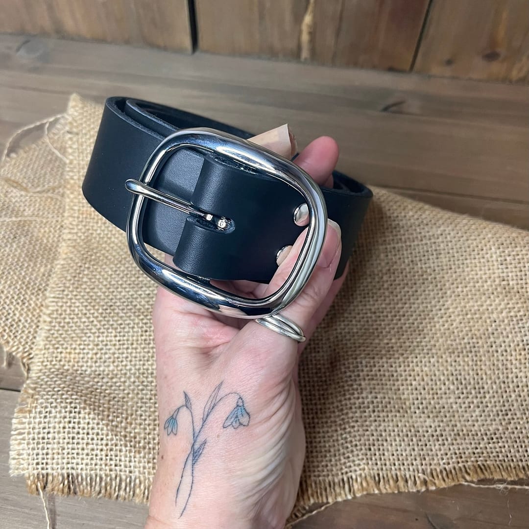 Leather Belt - Black - Image 2