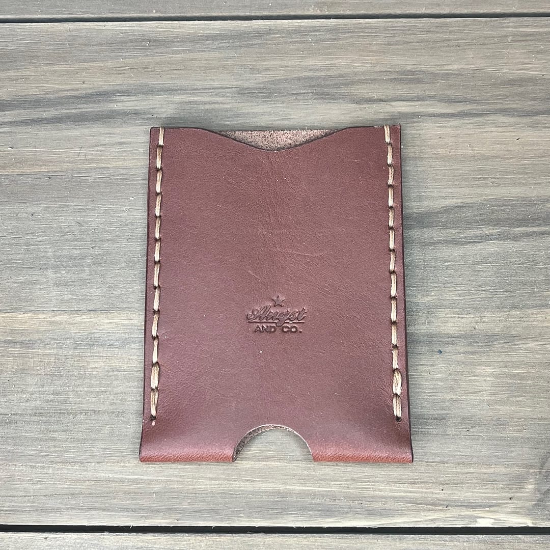 Handmade Front Pocket Wallet – Brown Leather - Image 5