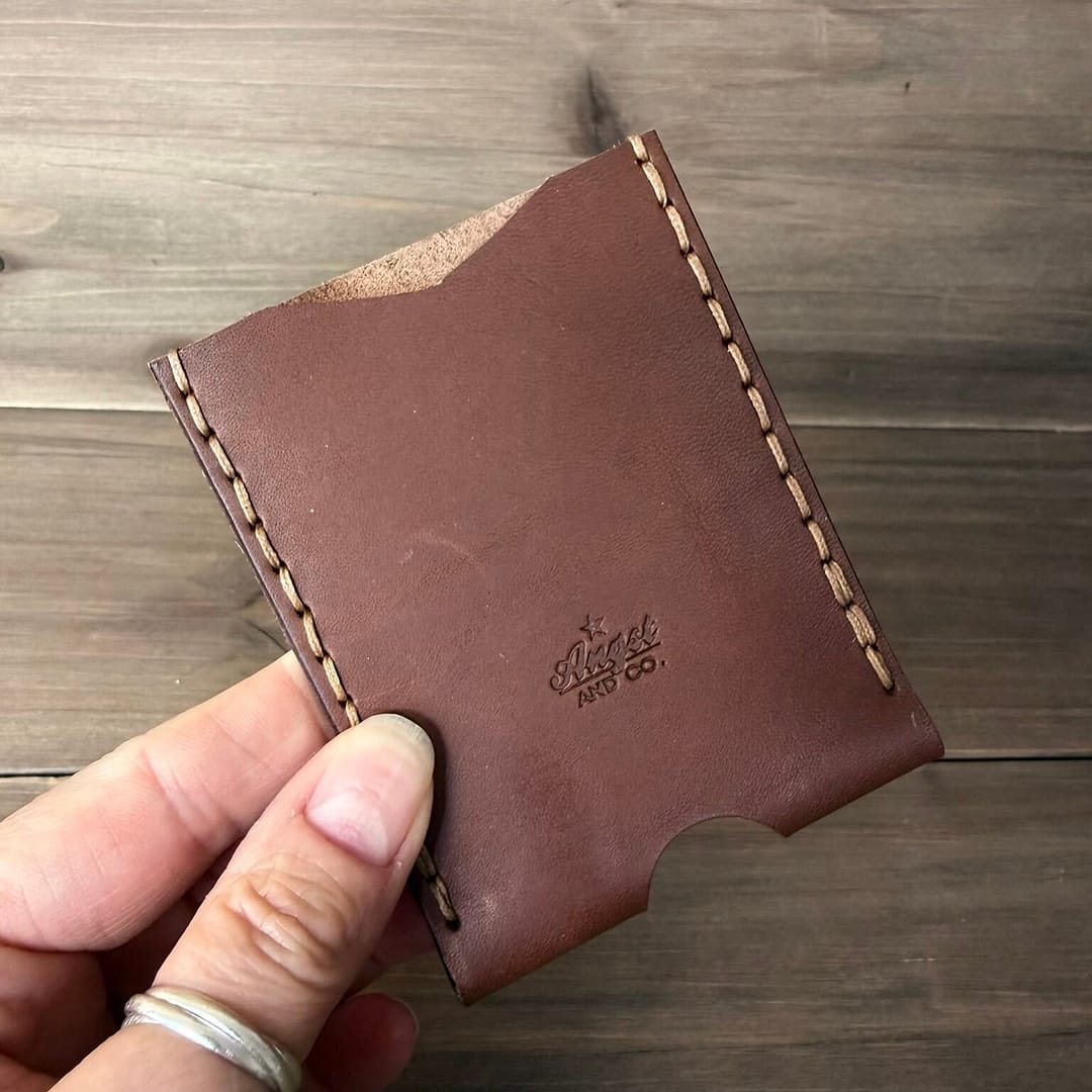 handmade leather front pocket wallet