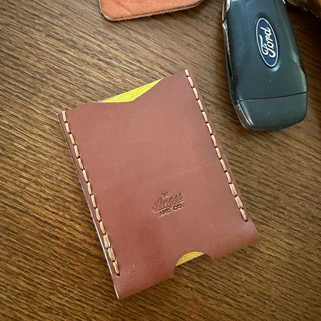 slim leather wallet for front pocket carry