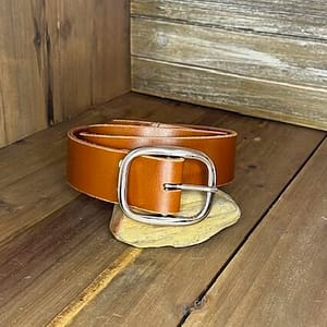 brown leather belt