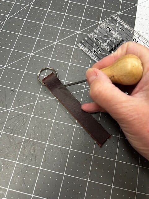 marking holes on the leather