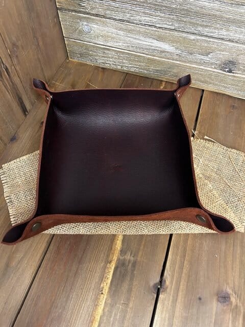 Travel ready Full grain leather valet tray
