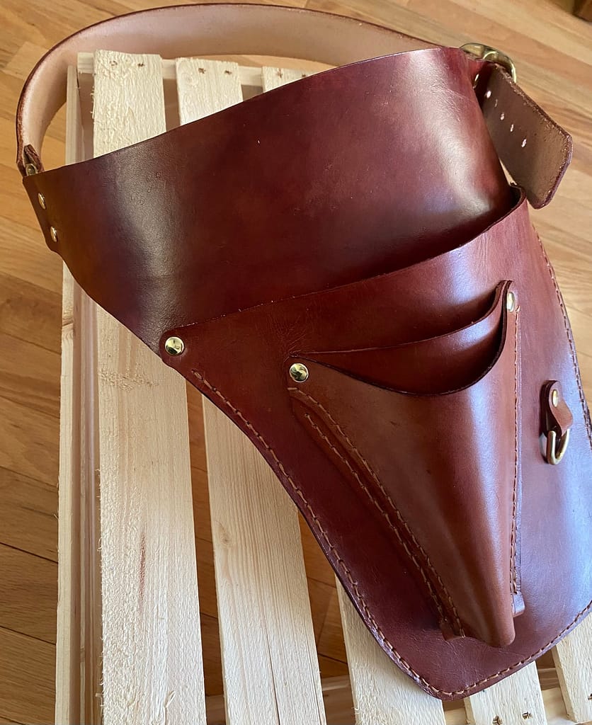 Custom leather flower snip holster