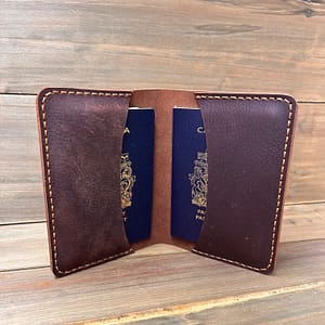 handmade leather passport holder full grain leather Canada