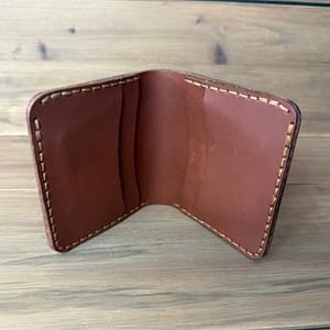 Handmade classic bifold wallet in brown full grain leather