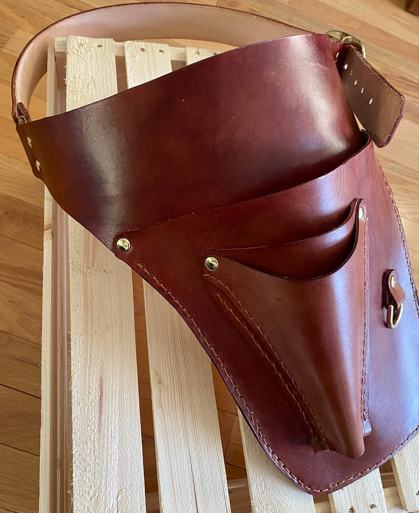 Custom leather flower snip holster