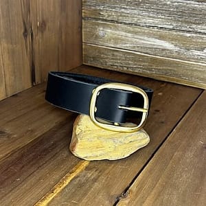 black leather belt