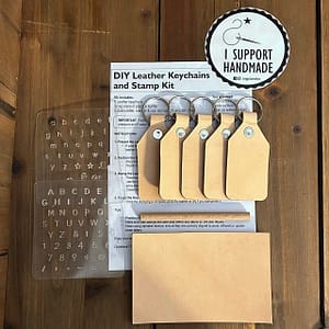 DIY leather keychain and stamps kit
